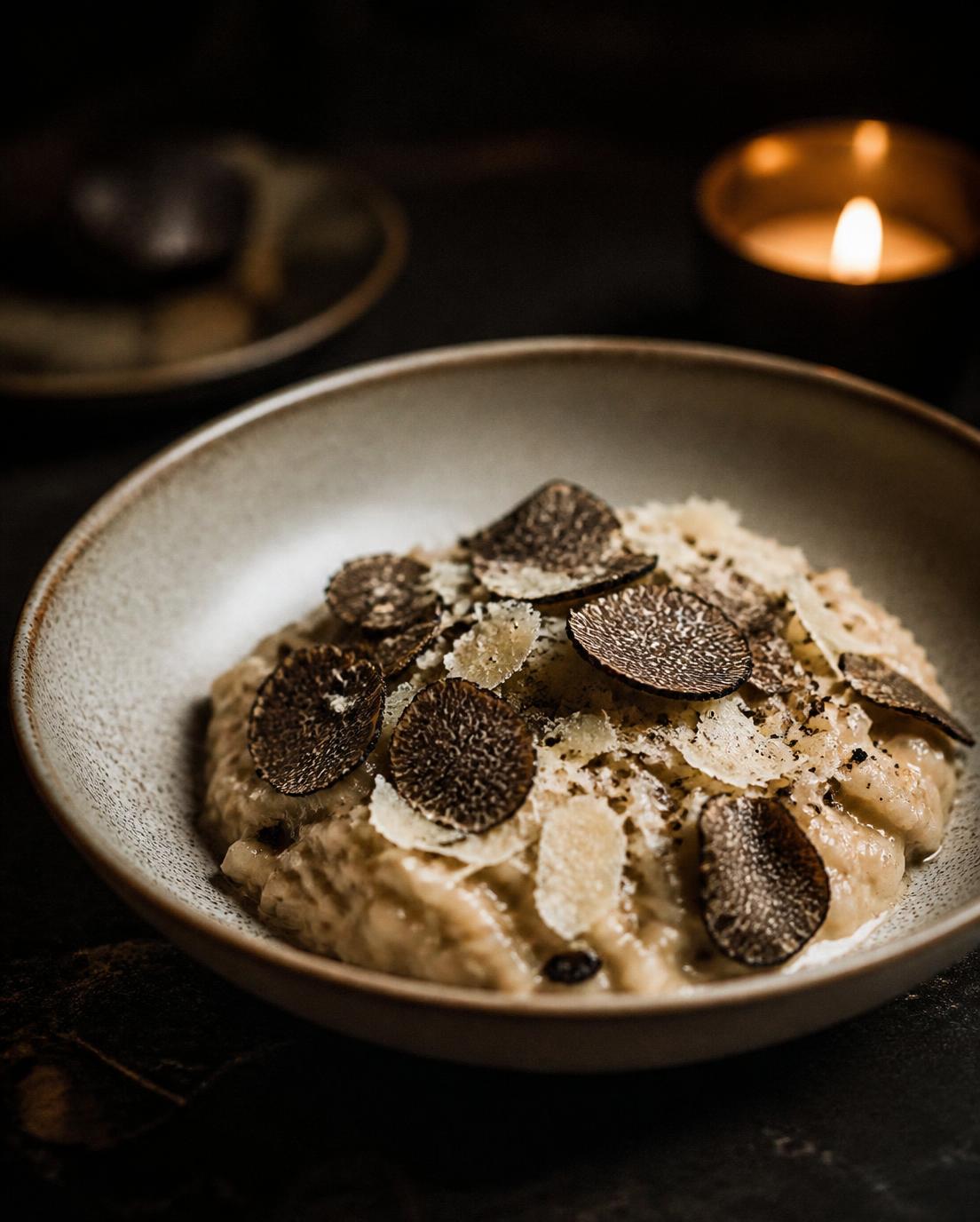 Black truffle risotto with shaved truffle and aged parmesan